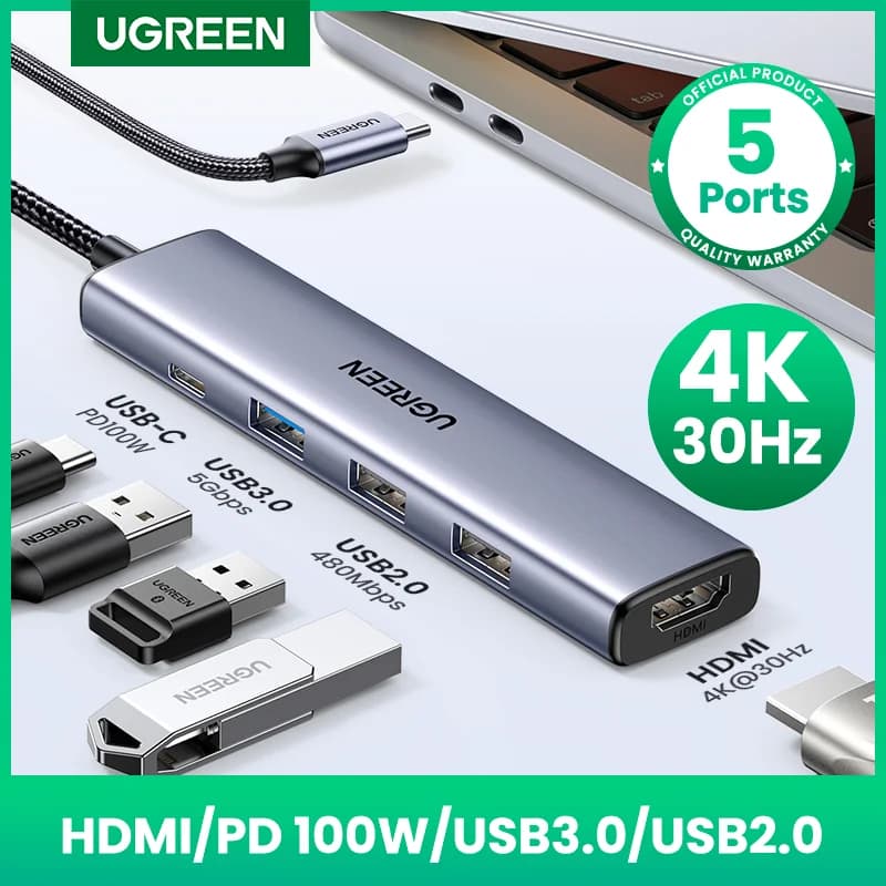 Hub USB-C με 4K HDMI, SD/TF και PD 100W