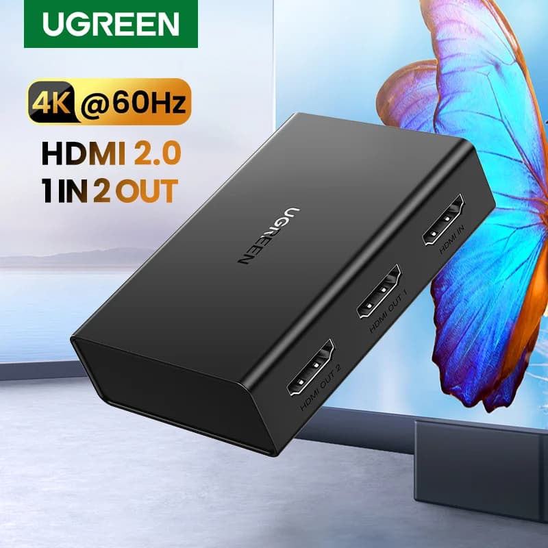 Διανομέας (Splitter) HDMI 4K 60Hz, 1-Είσοδος/2-Έξοδοι, HDCP 2.2