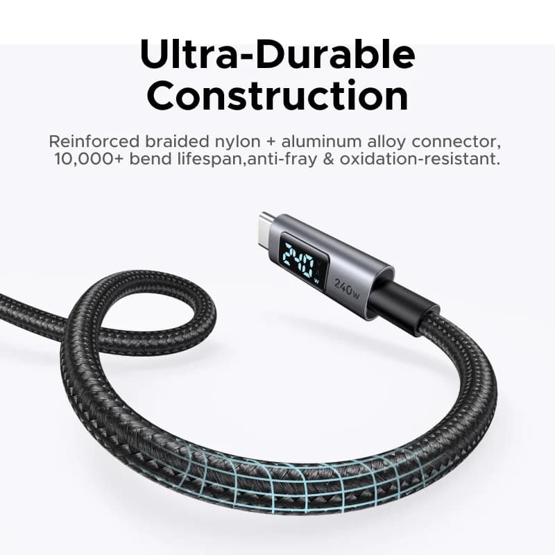 Καλώ USB-C σε USB-C, 240W PD3.1, Ψηφιακή Οθόνη