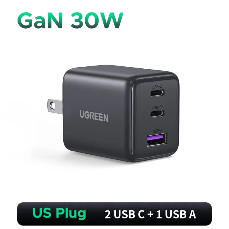 Φορτιστής 30W GaN USB-C PD, Πρίζα ΗΠΑ