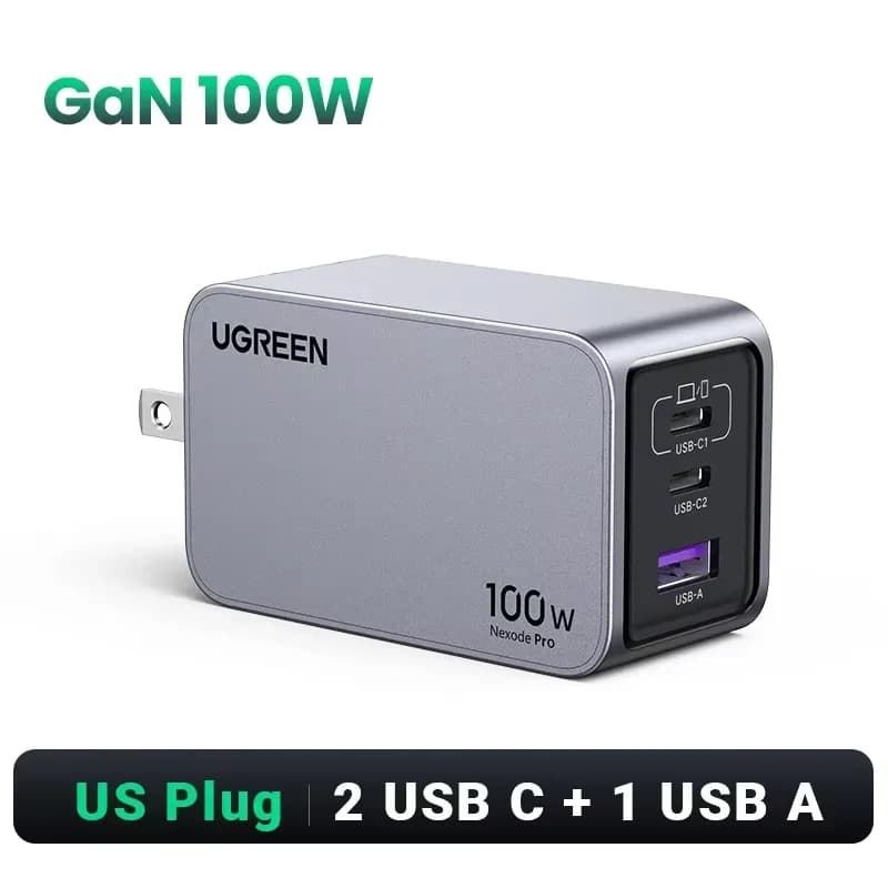 Φορτιστής Τοίχου USB-C GaN 100W, QC4.0