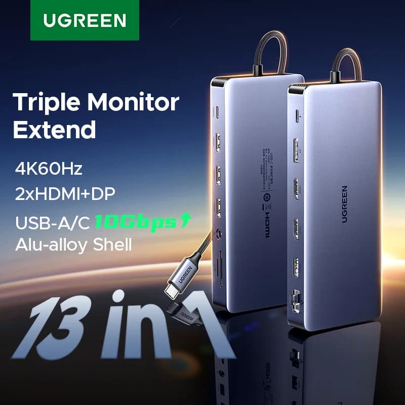 Docking Station USB-C 13-in-1 με Τριπλή Οθόνη και RJ45