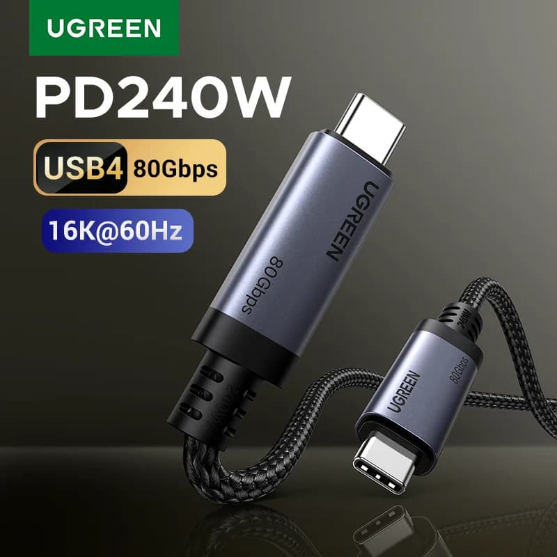 Καλώδιο USB4 USB-C, PD 240W, Μεταφορά Δεδομένων 80Gbps