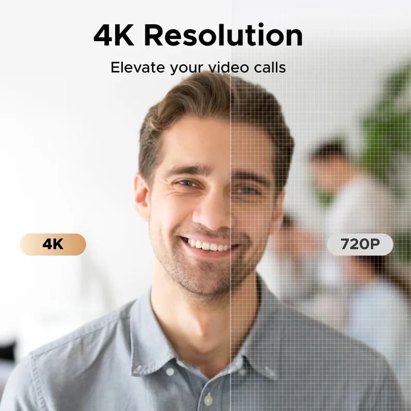 Webcam 4K με Μικρόφωνο και Αυτόματη Διόρθωση Φωτισμού