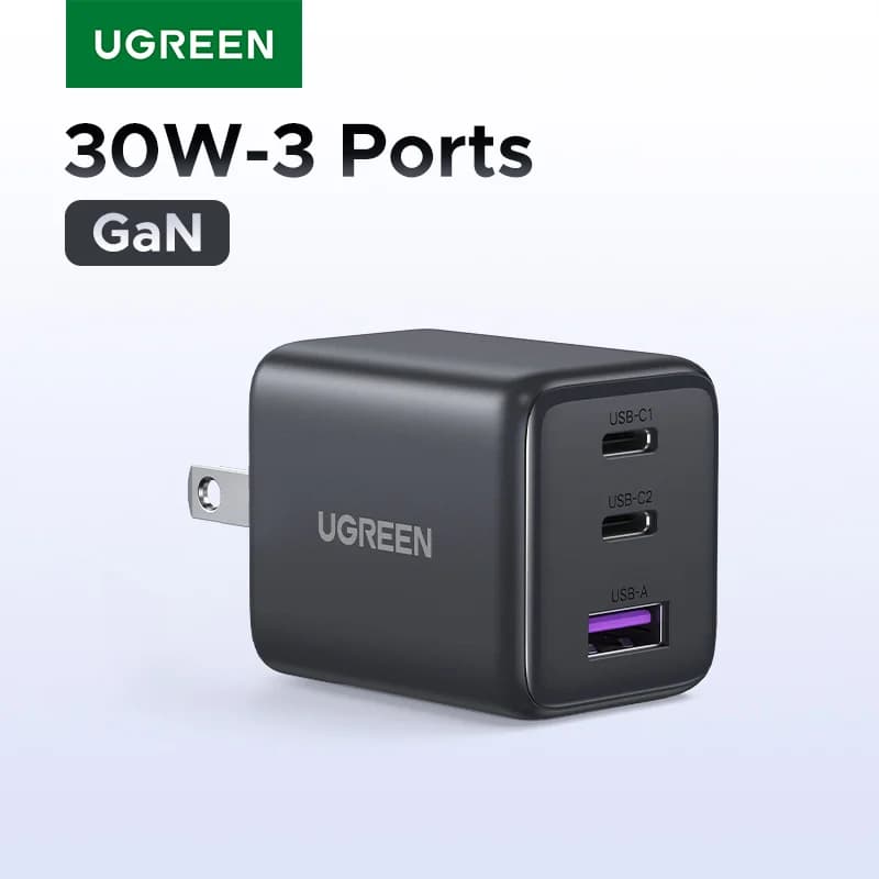 Φορτιστής 30W GaN USB-C PD, Πρίζα ΗΠΑ