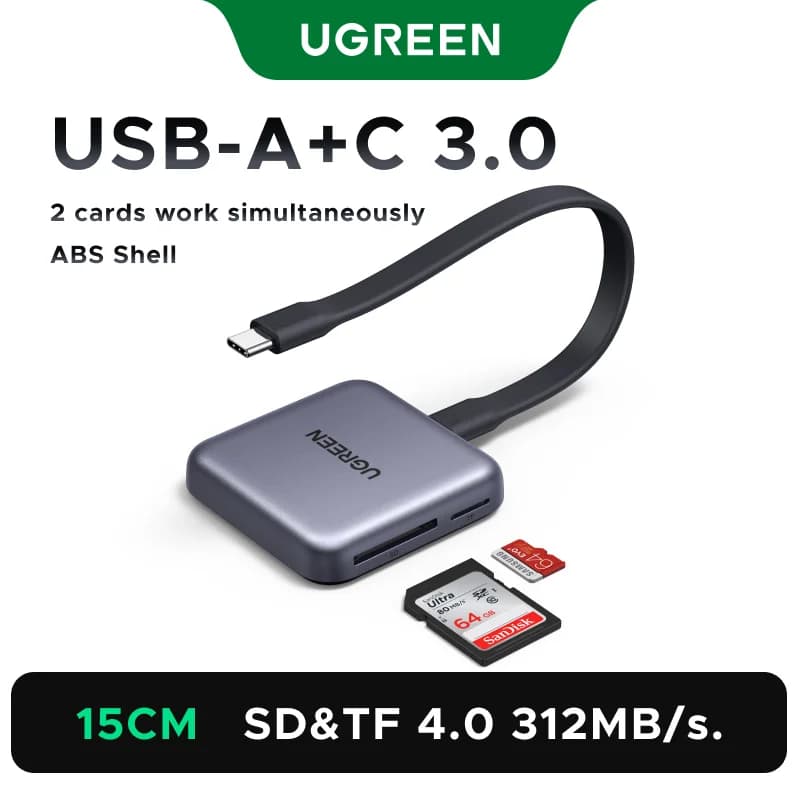 Μαγνητικός Αναγνώστης Κάρτας SD και TF USB-C, 312MB/s