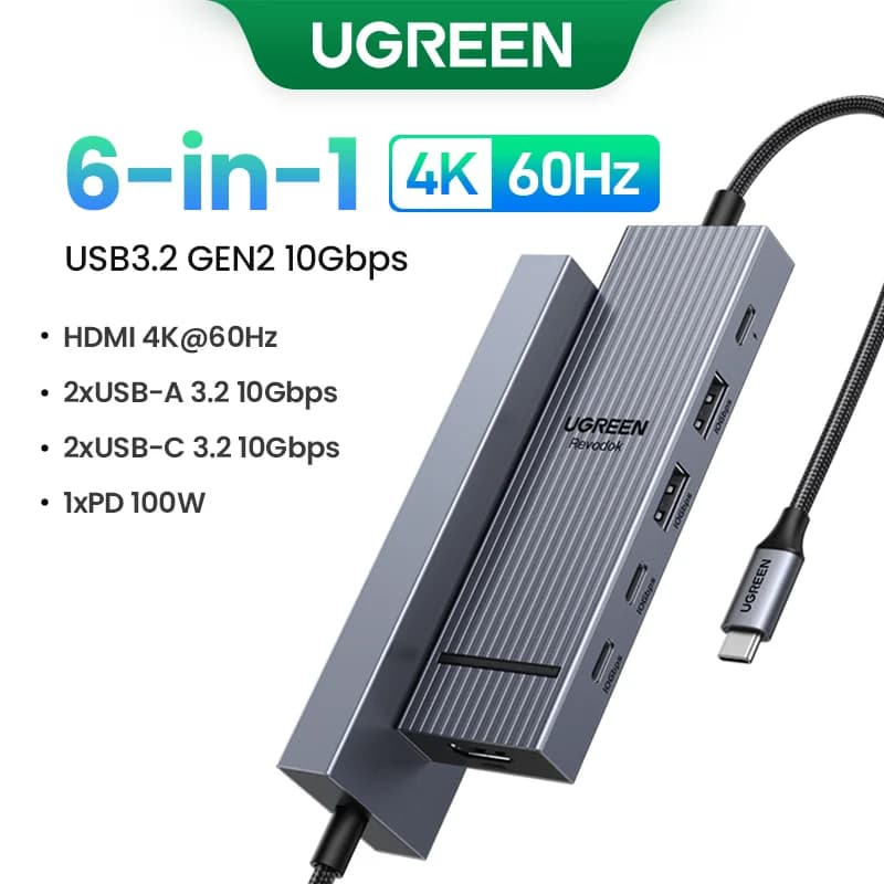 Hub USB-C με Διπλό HDMI & RJ45