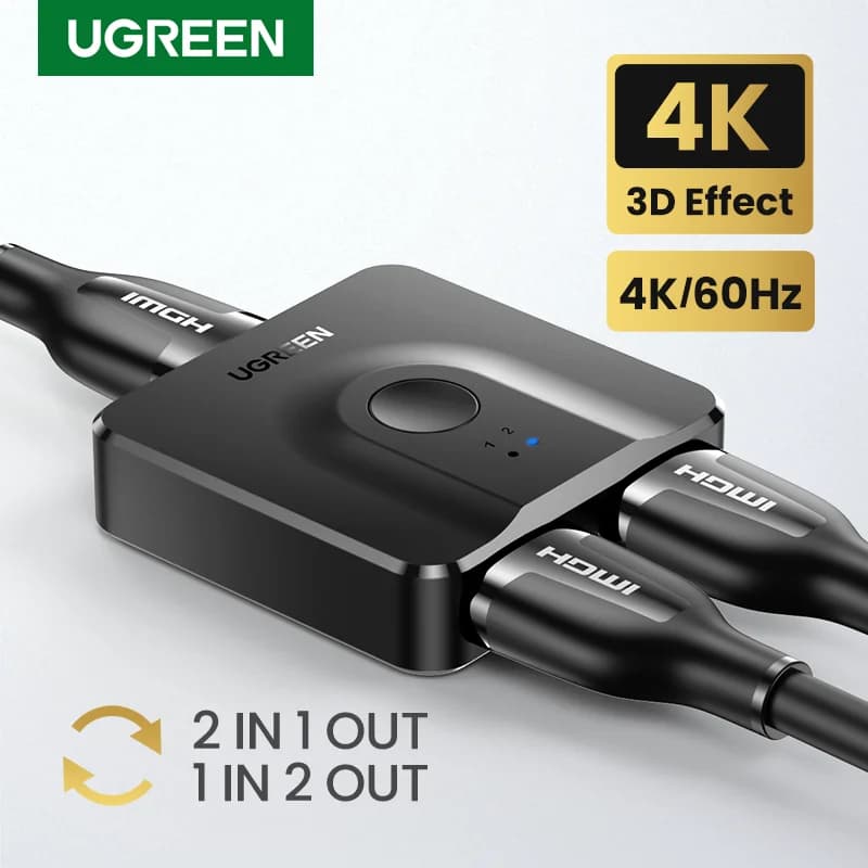 Διπλής Κατεύθυνσης Διαμοιραστής και Switcher HDMI 4K