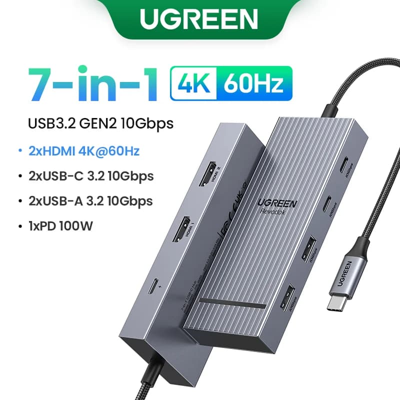 Hub USB-C με Διπλό HDMI & RJ45