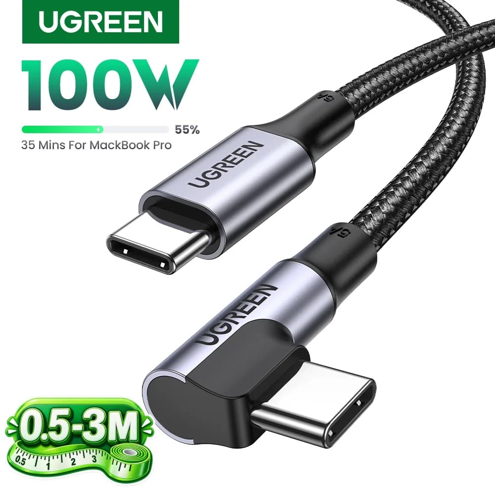 Καλώ USB-C 90 Μοιρών, 100W PD, Gaming